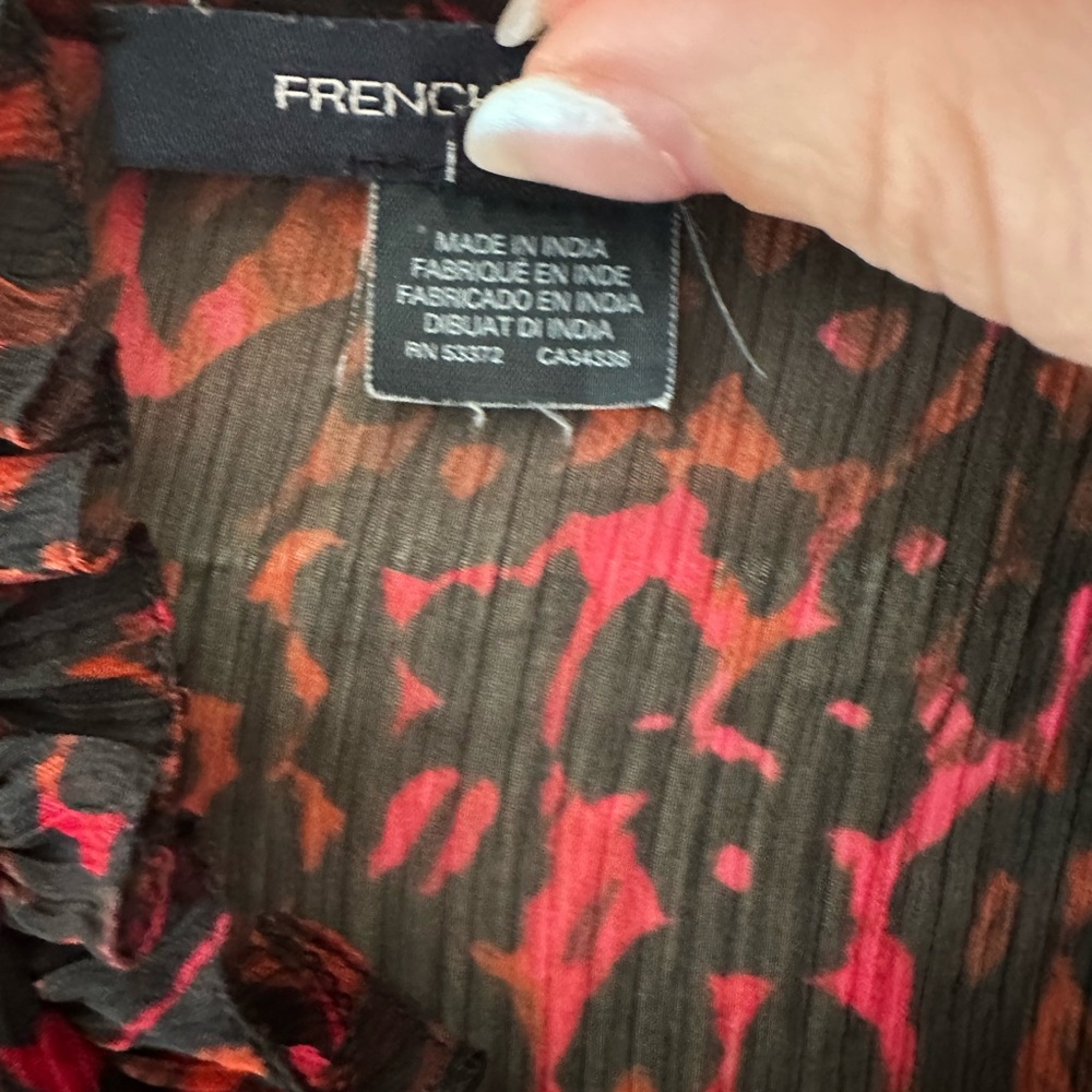 French Connection Red and Black Patterned Blouse - Picture 3 of 3